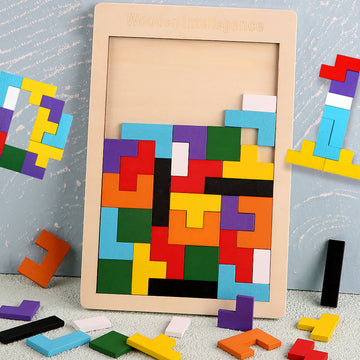 Wood Intelligence Jigsaw Puzzle – Tetris Board Fun!