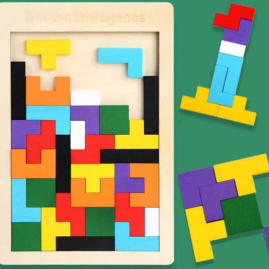 Wood Intelligence Jigsaw Puzzle – Tetris Board Fun!