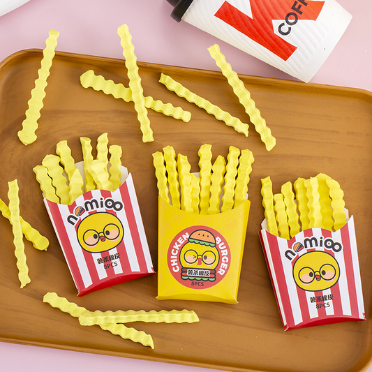 French Fries Erasers Pack of 8 pcs