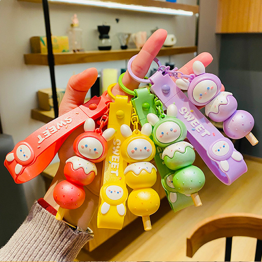 Colorful Bunny Ice-cream Keychain