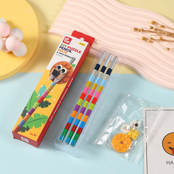 Creative DIY Animal Blocks Pencil Set