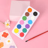 12-Color Watercolor Paint & Brush Set