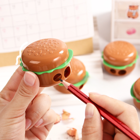 Burger Shape Double Hole Pencil Sharpener