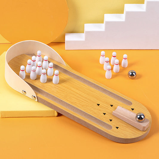 Wooden Mini Bowling Spill Game