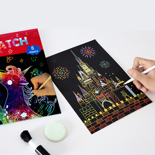 Kids' Painting Fun Scratch Cards 8 Sheets