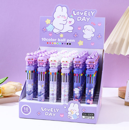 Lovely Day Bunny 10 in 1 Multicolor Pen