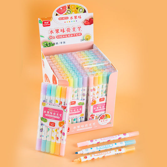 Fruity-Milky Double-Headed Highlighter (Pack of 6)