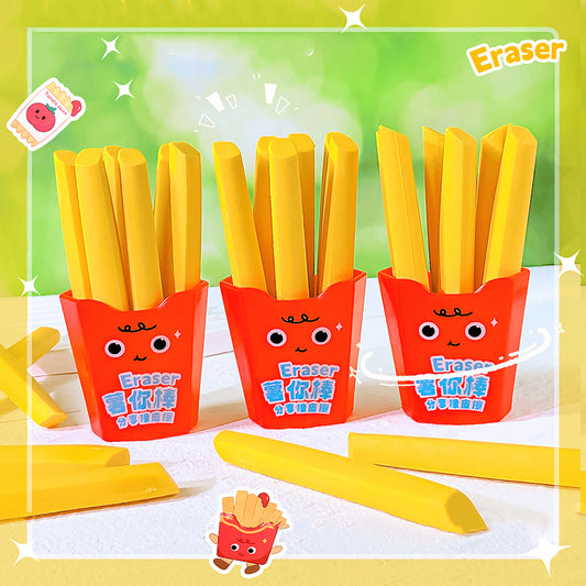 French Fries Eraser Sticks