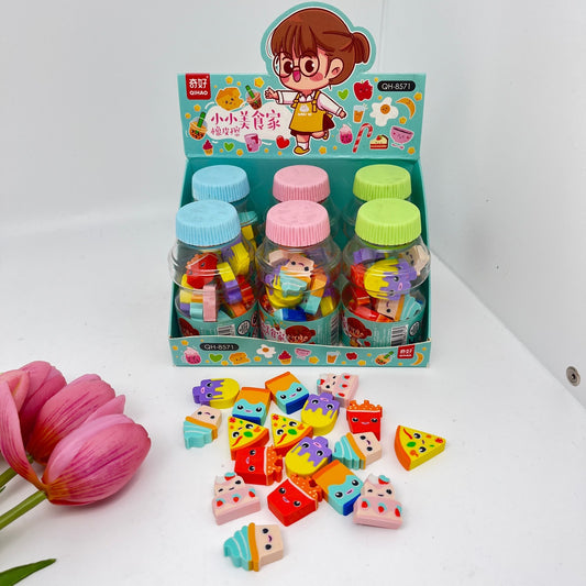 Food Ice-cream Erasers Bottle of 18 pcs