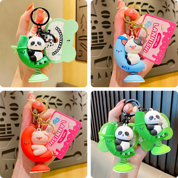 Cartoon Spring Rocker Shake Hug Keychain