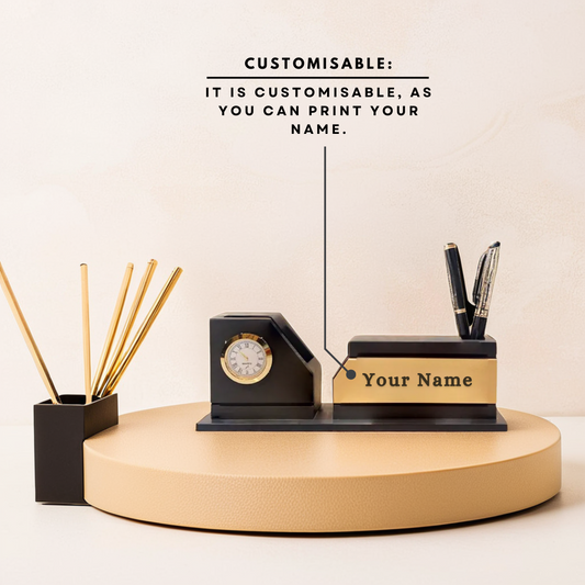 Personalized: Custom Name Plate Wooden Desk Set