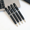 Personalized Sleek Matte Black Pen with Silver Elegance