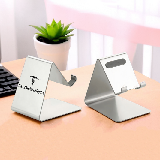 Personalized Mobile Holder/Desk Stand (Silver)