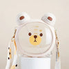 Cute Cartoon Bear Water Bottle with Straw