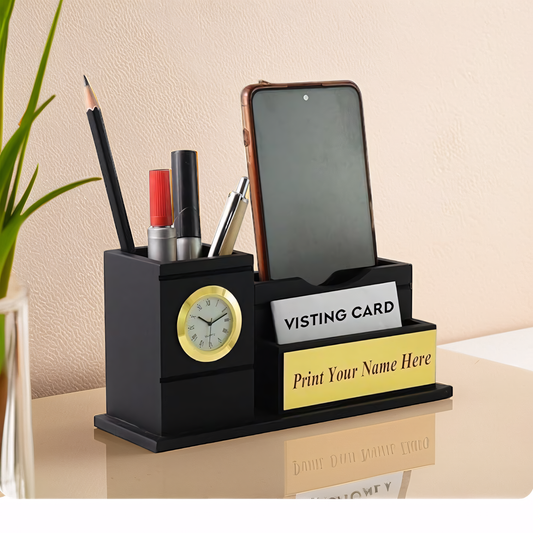 Personalized: Multi-Function Wooden Desk Organizer