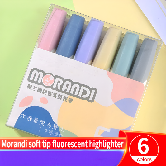 Soft Tip Fluorescent Highlighters - 6 Colors