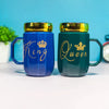 King And Queen Ceramic Mugs (Blue & Green)