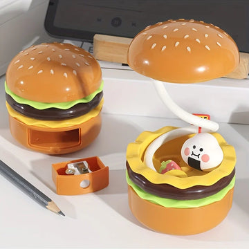 Burger LED Night Reading Lamp with Pencil Sharpener