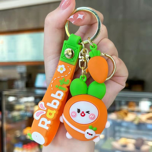 Premium Quality 3D Cartoon Carrot Keychain